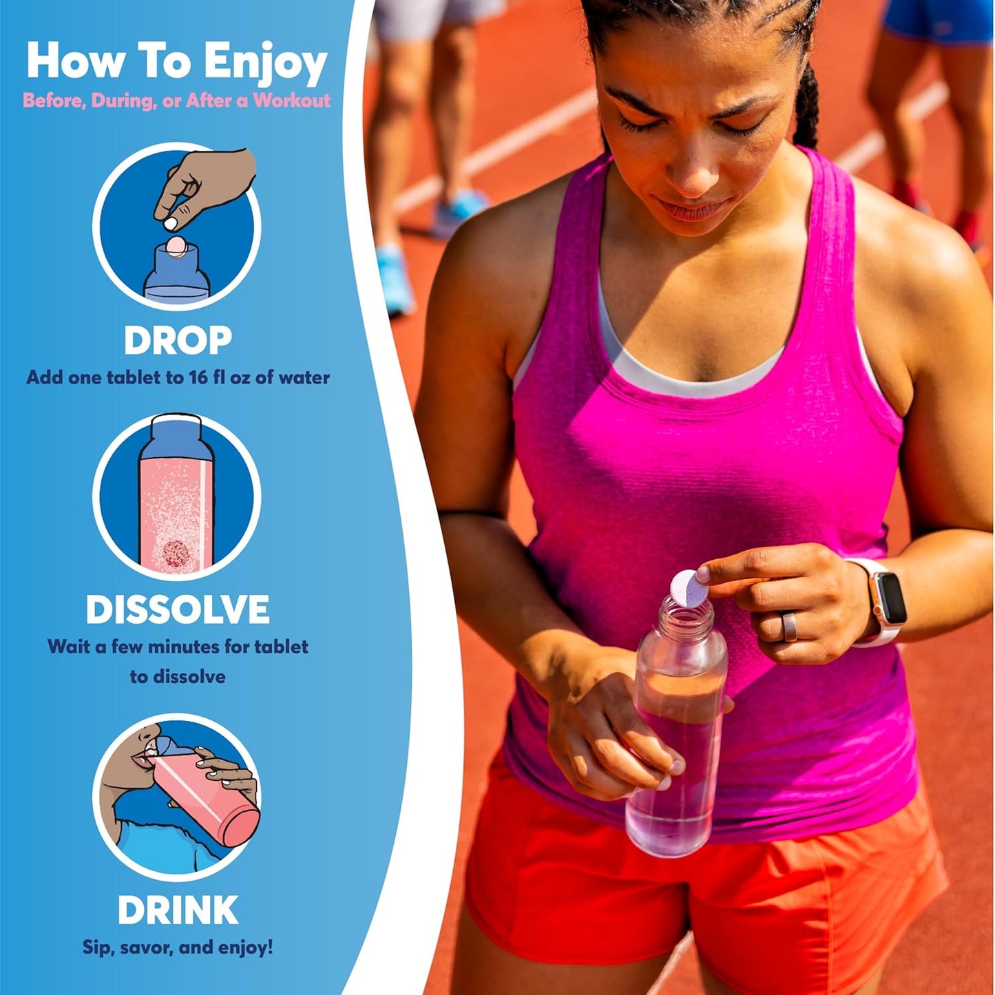 Nuun Sport: Electrolyte-Rich Sports Drink Tablets, Tropical, Box of 8 Tubes (80 servings), Sports Drink for Replenishment of Essential Electrolytes Lost Through Sweat
