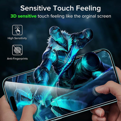 ivoler 2 Pack Tempered Glass for iPhone 16 Plus 6.7 Inch Screen Protector with [Easy Installation Frame] Full-Coverage, 9H Hardness Anti Scratch, Bubble Free