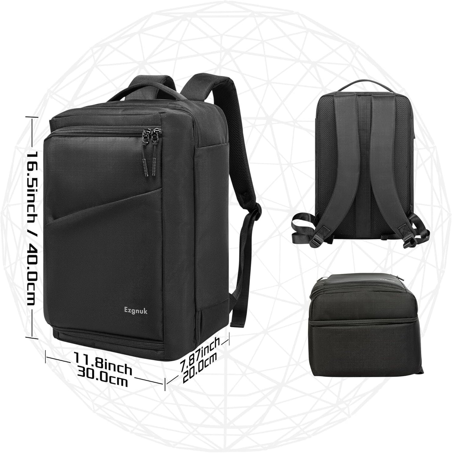 Ezgnuk Game Backpack for PS5 Console, Protective Travel Carrying Case, Large Capacity Storage Bag with Zippered Pocket for PlayStation 5, Laptop, Headphones, Game Discs and Accessories （ Black）