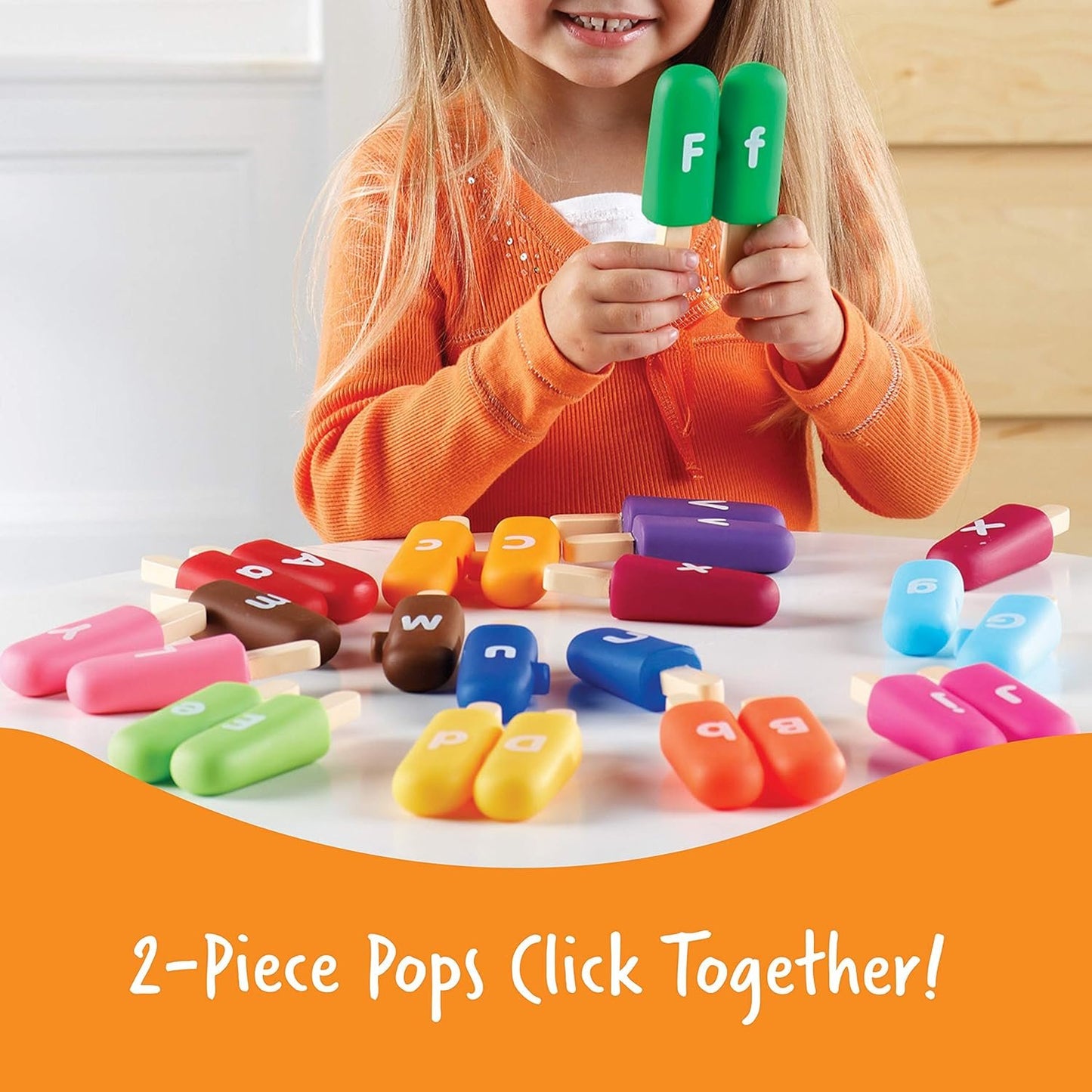 Learning Resources Smart Snacks Alpha Pops - 26 Double Sided Pieces, Ages 2+ Alphabet Learning and Fine Motor Skills Toy, Develops Letter Recognition, ABC Toys for Kids