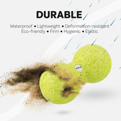 FIZYO Double EPP Massage Ball 16x8cm - Muscle Massager for Back, Neck, Foot and Trigger Point, Physical Therapy, Yoga, CrossFit, Pilates, Recovery and Rehabilitation (Lemon)