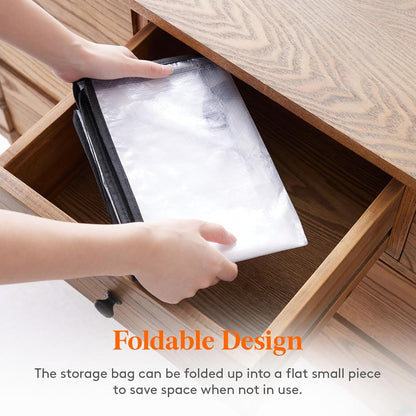 Lifewit 6 Pack Plastic Clothes Storage Bags, 60L Foldable Storage Containers Closet Organizers and Storage Moving Bags with Sturdy Zipper Lids Reinforced Handle for Bedding, Blanket, Comforter