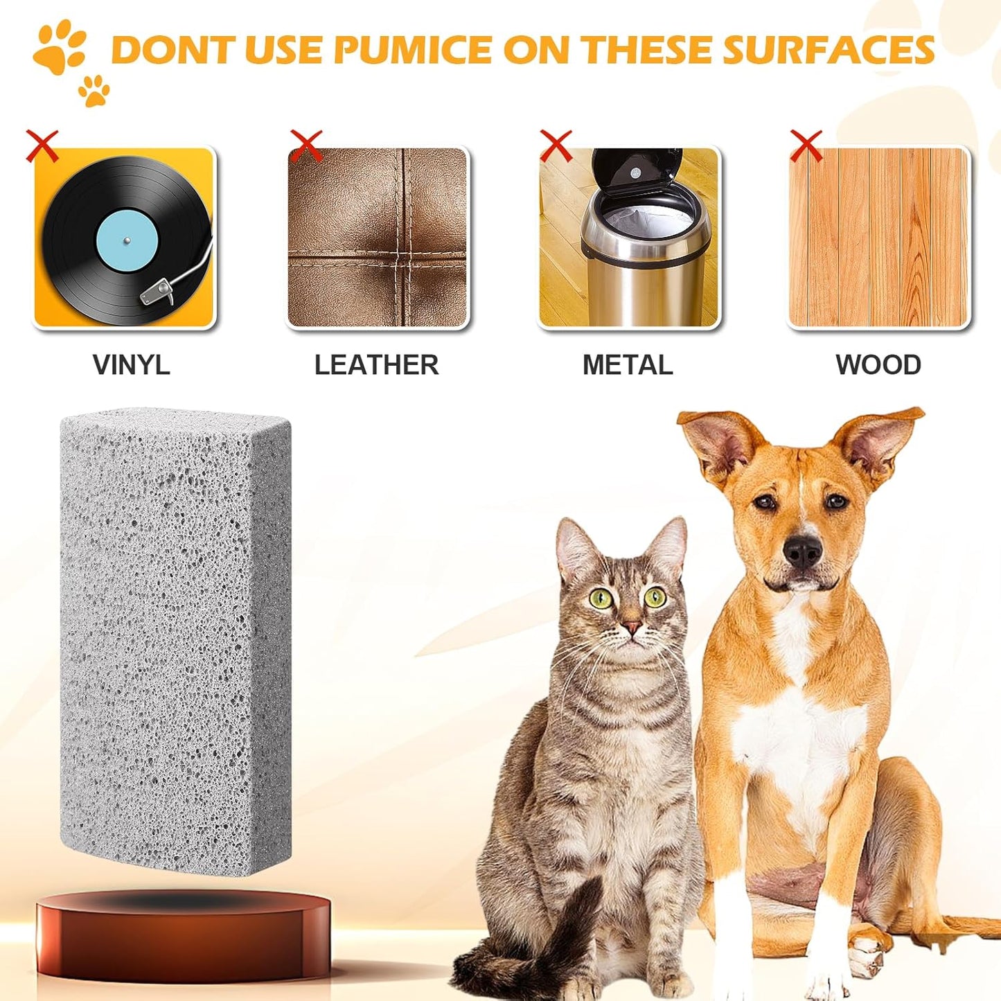 Pack of 2 Pumice Stone, pet Hair Remover, Pumice Stone, pet Hair Removal for pet Hair, Pumice Stone, Foot Care Tool, Callus Remover, Carpet, Dog Fur Removal Tool for Couch, Furniture, Bed Linen