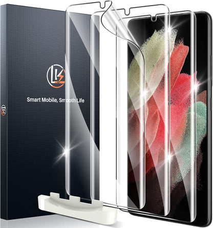 LK 3 Pack Screen Protector for Samsung Galaxy S21 Ultra, Self-Healing TPU Film, Anti-Scratch, No Bubble, Touch Sensitive, Support In-Display Fingerprint Scanner, Alignment Tool Included