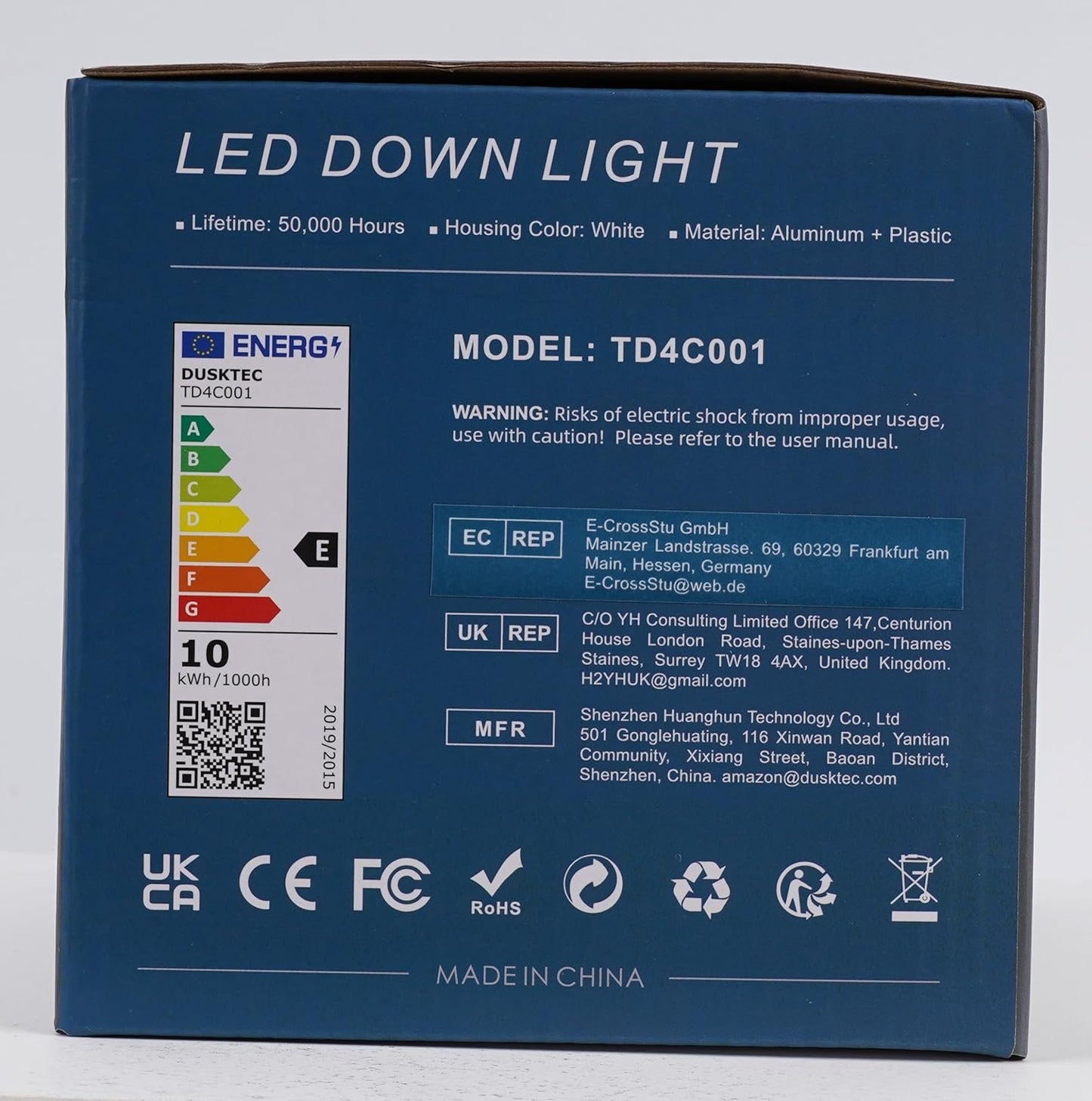 DUSKTEC RGB LED Downlights Ceiling 10W, Colour Changing Spot Lights Dimmable 95-110mm Cutout, Smart Bluetooth Recessed White Spotlights 4 inch, IP44 Ultra Slim APP Controlled Kitchen Lighting 4 Pack