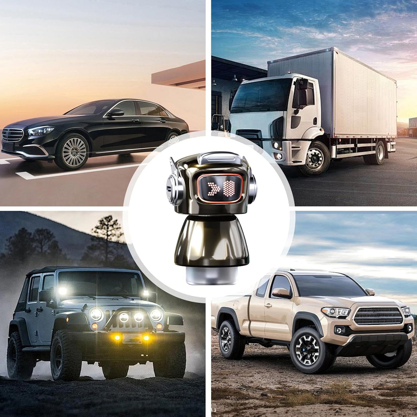Ceprznvey Robot Car Vent Scent, aria condizionata clip freshener, 4 modalità veicolo perfume forniture decorazione interna fragranza per uffici domestici SUVs Trucks