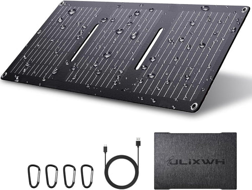 ULiXWH 21W Portable Solar Panel, Foldable Solar Panel Charger(5V/3A), IP67 Waterproof for Camping, Hiking, Backpacking, Ultra-Fast Solar Phone Charger with Dual USB Ports for iPhone, iPad, Power Bank