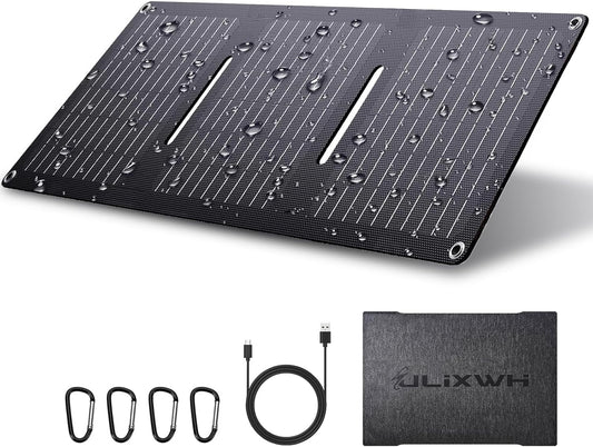 ULiXWH 21W Portable Solar Panel, Foldable Solar Panel Charger(5V/3A), IP67 Waterproof for Camping, Hiking, Backpacking, Ultra-Fast Solar Phone Charger with Dual USB Ports for iPhone, iPad, Power Bank