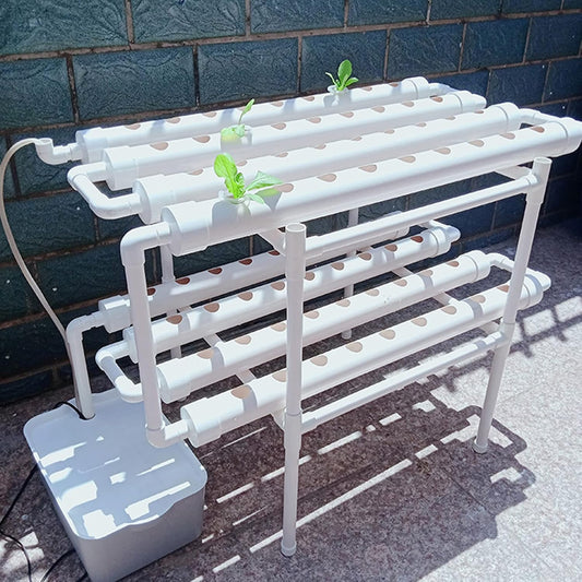 72 Plant Points Hydroponic Growing Systems Hydroponic Cultivation Kit Earthless Pipes Automatic Watering Systems for Offices Home Gardens 2 Levels