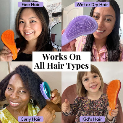 Lily England Detangling Comb & Hair Brush Set - Wide Tooth Comb for Curly, Straight, Thick, Fine & Wet Hair - Gentle & Pain-Free Detangler for Women & Kids - Lightweight Haircare Tools, Rose-Gold