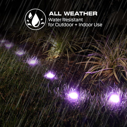 Monster Smart Outdoor Ground Accent RGB+IC+WW LED Lights, 50ft, 15 LEDs, Sound Reactive, Ground Stakes & Wall/Ceiling Mounts, Weather & IP44 Water Resistant, Works with Alexa, Siri, Google Home, App