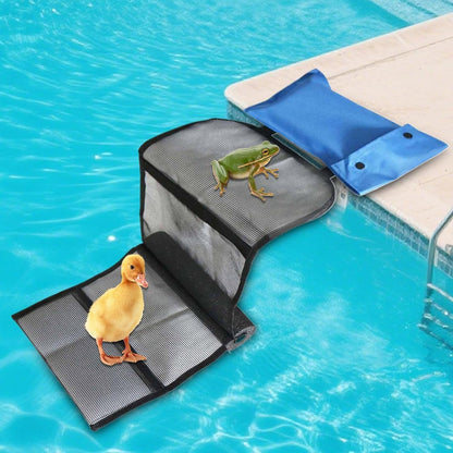 Pool Animal Escape Ramp, Frog Rescue Tool 38.19x9.84in, Safety Net Design, Versatile and Eco-Friendly, Critter Ramp for Lizards, Birds, Ducks, Spa Accessories
