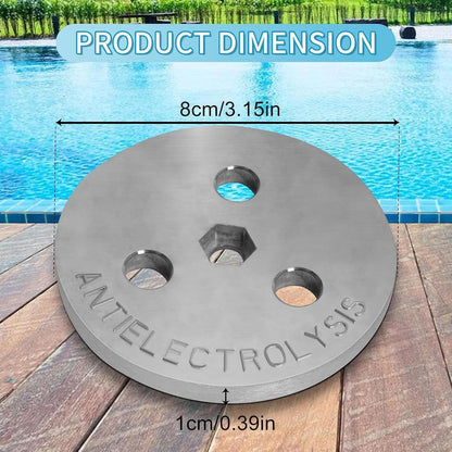 Zinc Anode, Saltwater Pool Plate, 3.15x3.15x0.39inch, Equipment Protection Accessory, Resistant Block, Standard Size, Ideal for Outdoor, Indoor, Swimming Pool Use