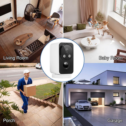 Security Cameras Wireless Outdoor Pan Rotating 180° 2K Cameras for Home Security Color Night Vision Battery 2.4GHz WiFi Camera Motion Detection Siren 2-Way Talk Waterproof Cloud/SD Storage 2-Pack