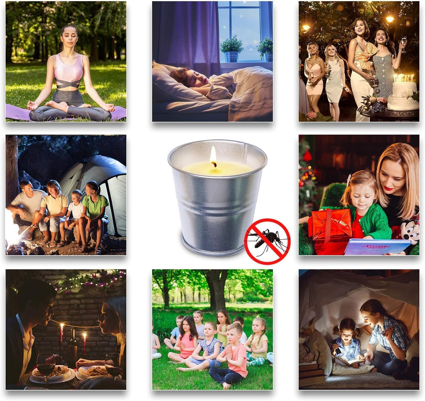 AUTOWT Citronella Candles 12 Pack, Natural Soy Wax Bulk Lemongrass Scented Bucket Summer Off Candles for Home Yard Balcony Outdoor Patio Porch Camping Women & Mom