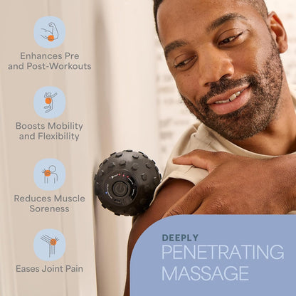 LifePro 4-Speed Vibrating Massage Ball – Trigger Point Lacrosse Ball for Deep Tissue Massage, Recovery & Mobility - Vibrating Ball for Back, Neck and Feet Therapy Massage – Rechargeable Roller