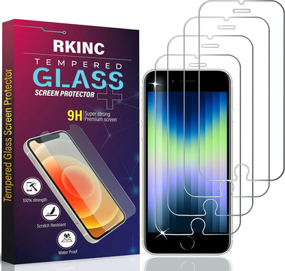 RKINC Screen Protector [4-Pack] for iPhone 6S / iPhone 6, Tempered Glass Film Screen Protector, 0.33mm [LifetimeWarranty][Anti-Scratch][Anti-Shatter][Bubble-Free]
