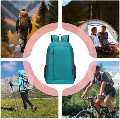 Daypack Hiking Backpack, Large 30L Storage Bag, 420D Polyester Waterproof Foldable Travel Bag, Outdoor Gear, Ideal for Camping, Backpacking, Walking, Traveling, and Adventure, 30x15x46cm