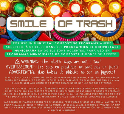 Smile of Trash Compostable Kitchen Food Scraps Bag (Pack of 1 Box)