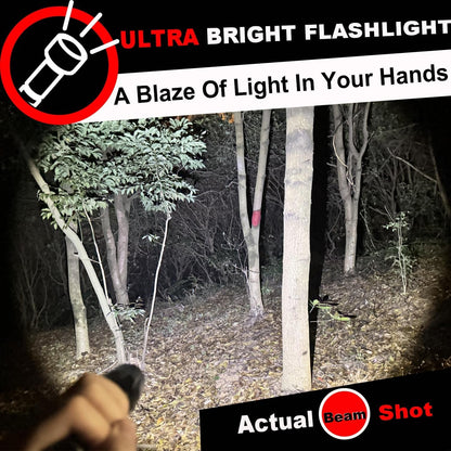 HinsGEAR 1 Mode Flashlights 4 Pack, Super Bright Zoomable LED Tactical Flashlight High Lumens, Water Resistant Portable Pocket Flash Light for Emergency, Camping, Home, and Gift - SL2000