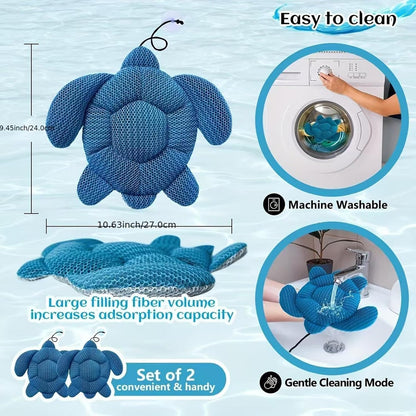 Hot Tub Scum Sponge, Pool Cleaner Turtle Shaped, Floating Oil-Absorbing Accessory, Essential Water Cleaning Tool, Keep Water Clean for Adults, Ideal for Hot Tubs, 10,63 x 9,45 pollici