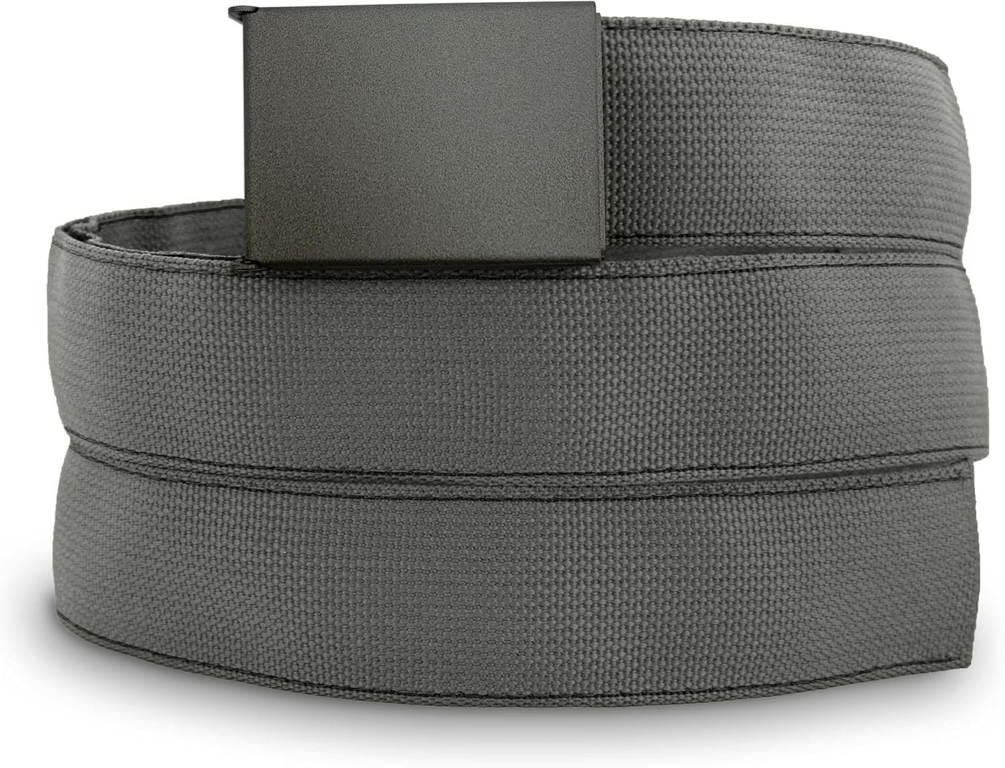 WAZOO Survival Gear Cache Belt, Anti-Theft Everyday Carry Belt for Travel and Outdoors - TSA Compliant, Stainless-Steel Buckle with Bottle Opener & Hidden Sleeve, Made in USA (Wolf Grey, Large)