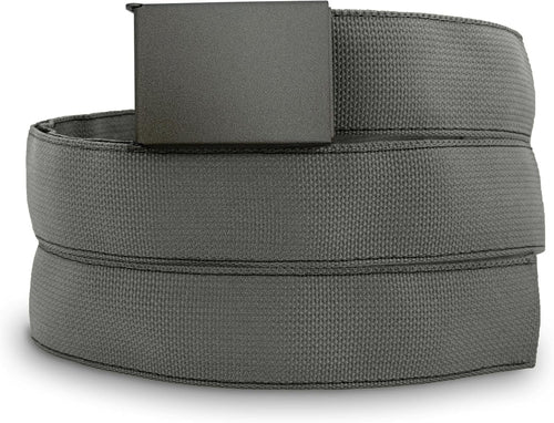 WAZOO Survival Gear Cache Belt, Anti-Theft Everyday Carry Belt for Travel and Outdoors - TSA Compliant, Stainless-Steel Buckle with Bottle Opener & Hidden Sleeve, Made in USA (Wolf Grey, Large)