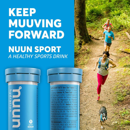 Nuun Sport: Electrolyte Drink Tablets, Box of 4 Tubes (40 servings), Citrus Fruit, Electrolyte Hydration Supplement