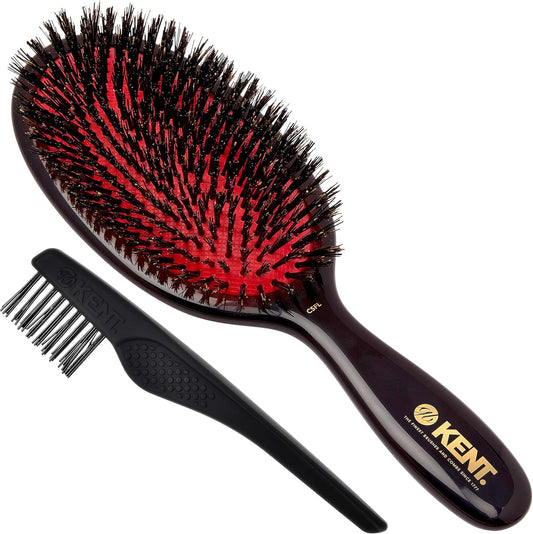 Kent Brushes Oval Cushion Hairbrush Black CSFL Large 6 Ounce