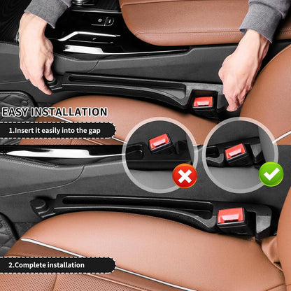 2PCS Upgrade Car Seat Gap Filler,Multi-Function Car Gap Filler with Car Organizer,Hook,Charging Hole,Universal Car Seat Gap Filler Organizer Car Interior Accessories for Most Vehicles