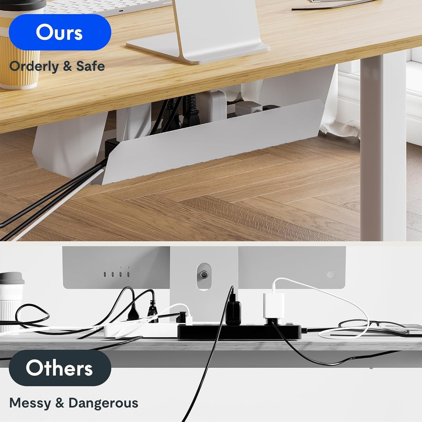 FLEXISPOT Standing Desk Quick Assembly Electric Sit Stand Desk Whole-Piece Desktop Ergonomic Memory Controller Adjustable Height Desk(White Frame + 40" Bamboo Texture Desktop)