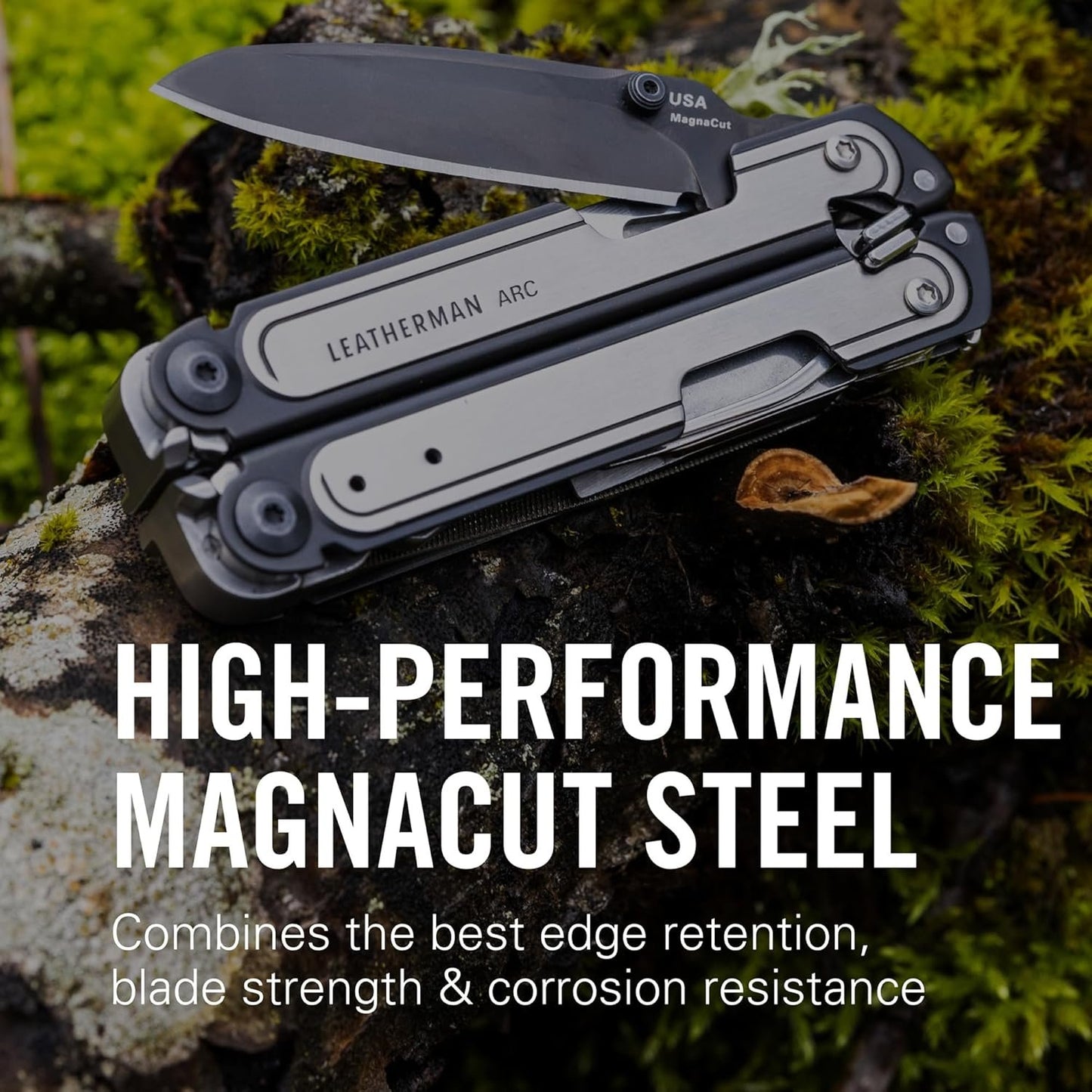 LEATHERMAN, ARC, 20-in-1 Multi-Tool for Outdoors, Camping, Home & Work, with Premium MagnaCut Steel Knife Blade, Made in The USA, Black DLC & Stainless Steel, Arc