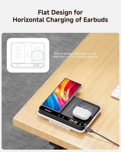 SwanScout 30W Dual Phone Wireless Charger, Wireless Charger for Samsung Z Fold/Google Pixel 9 Pro Fold, SwanScout 504F, Charging Station for Samsung S25/S24/S23, iPhone 16/15/14, Pixel 9/8/7/6