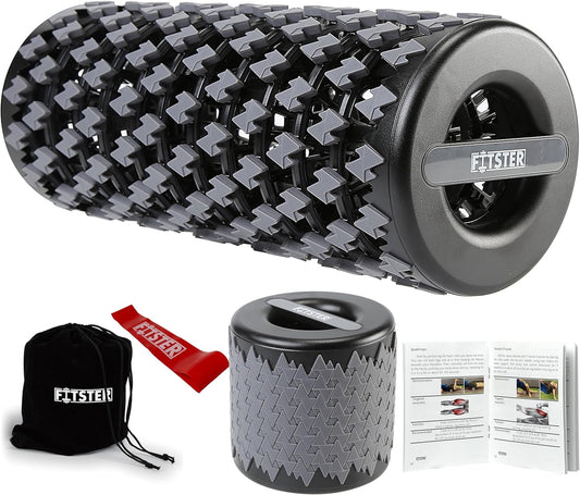 Collapsible premium foam roller for sore muscles, tissue, for tension and pain relief | Massage Rollers for Maximum Tension Relief ∣ High Density Foam for Deep Tissues, Thigh, Arms (Grey)