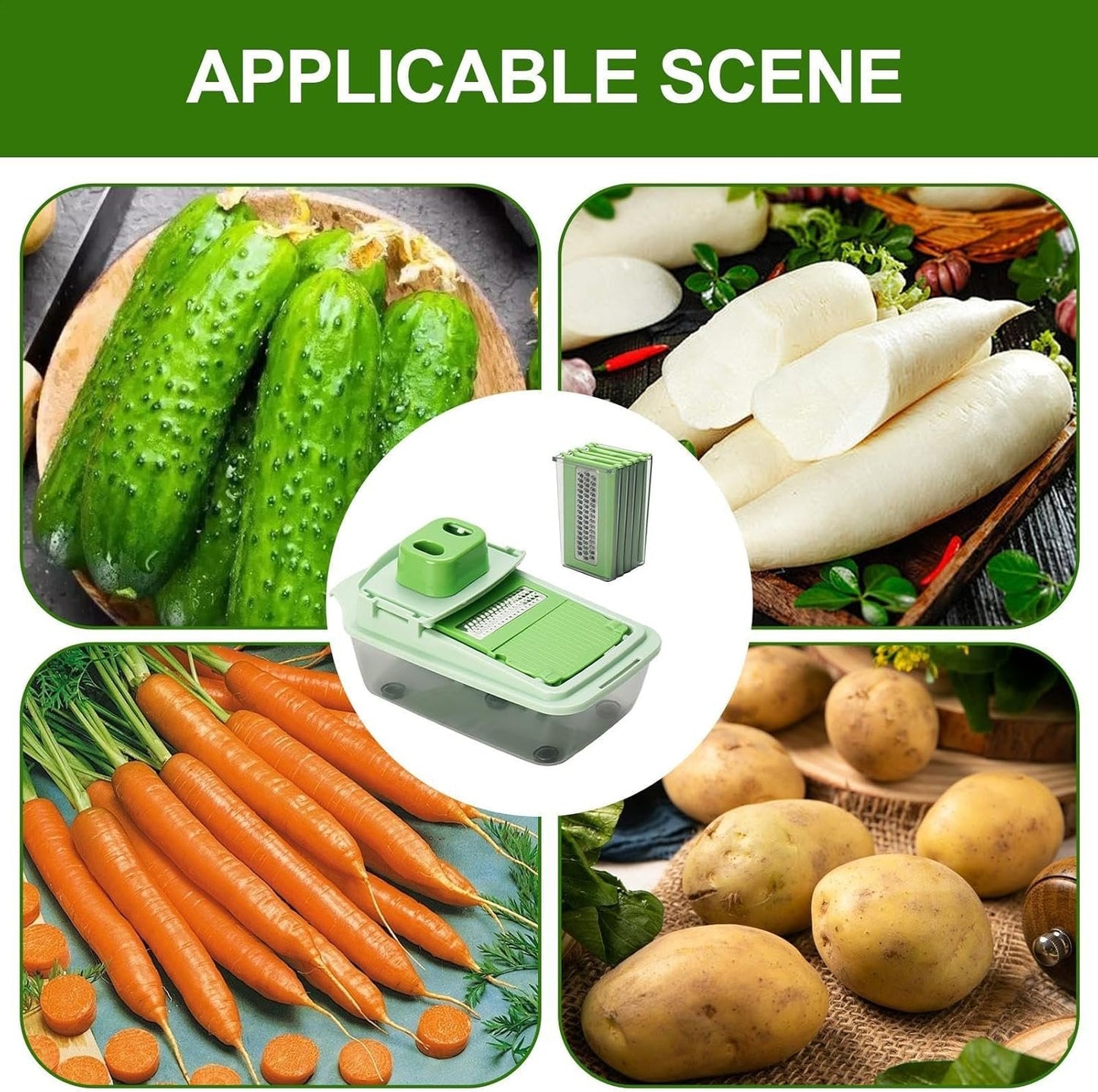 Vegetable Chopper, Cucumber Slicer Food Cutter, Easy Food Prep Tool, Multi-functional Tomato Dicer, Fruits and Vegetable Cutter, Potato Slicer for Home, Kitchen Tool