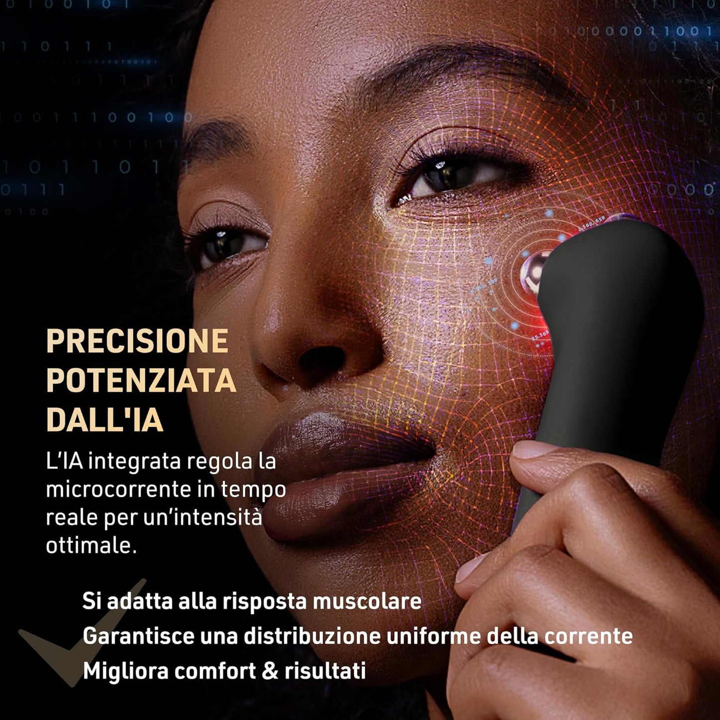 FAQ 402 Dual Microcurrent Face Lifting Device - Gua sha Inspired Facelift Massager with Red, Blue and Infrared LED for Firming and Contouring Face with Pulsed Light