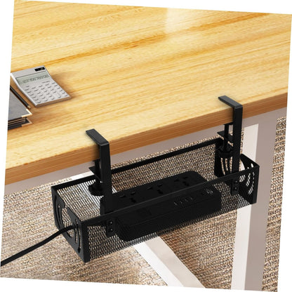 GETAJGHSD 1 Set Under Desk Cable Organizer Tray with Clamp Easy Installation Wire Management Basket for Neat Workspace Ventilated Mesh Design Robust Construction for Cables and Power Strips
