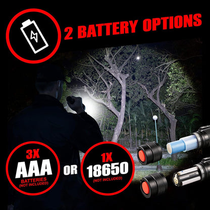 GearLight LED Tactical Flashlights - Pack of 2 - Bright, Zoomable, Handheld Flashlight Set with High Lumens for Camping, Outdoor & Emergency Use
