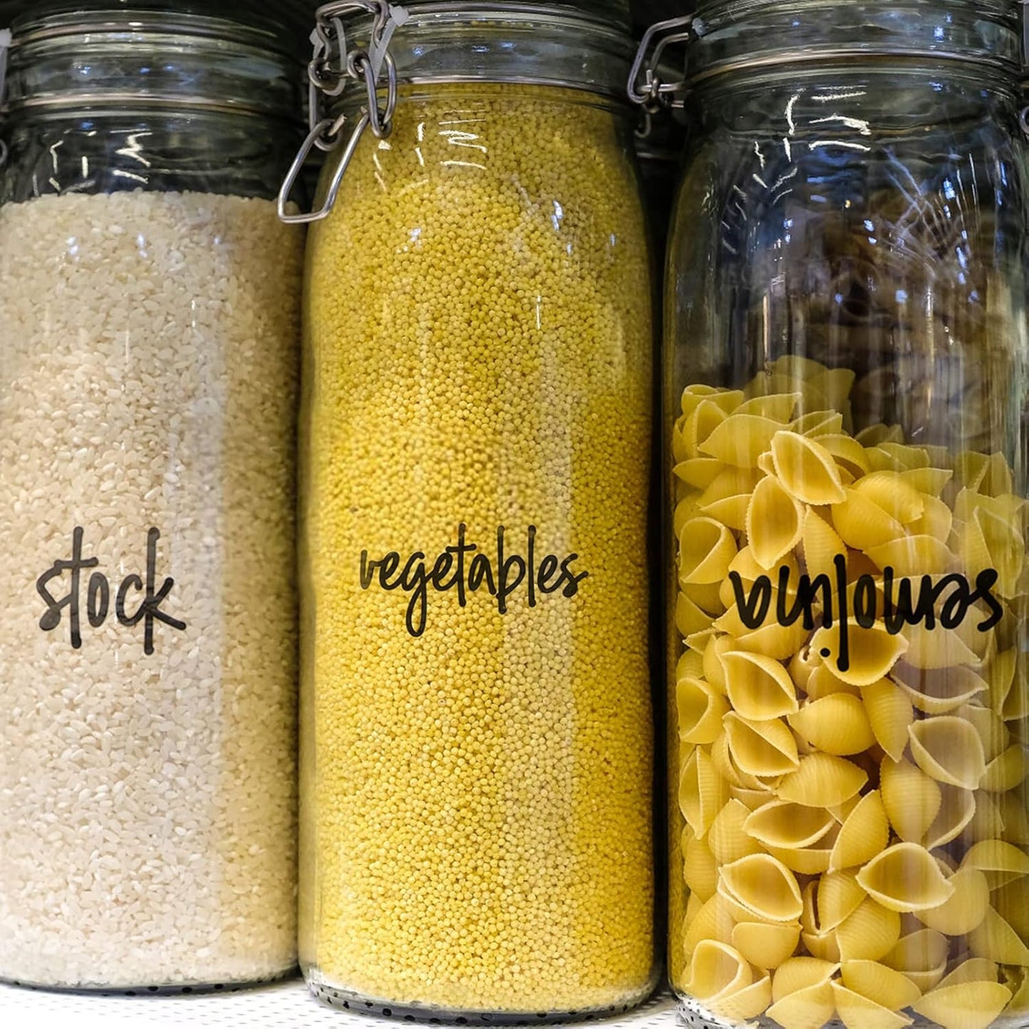 FYY Home Organization Labels,168PCS Preprinted Food Label Stickers for Kitchen Pantry Storage and Cleaning,Water & Oil Proof Pantry Label Stickers for Jars, Canisters,Boxes,Bins, Black