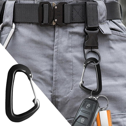 Carabiner Clip, D Shaped Spring Hook, Small Carabiners, Camping Accessories Buckle, Multipurpose Outdoor Gear for Hiking, Climbing, Backpacking, and Adventure Activities, Aluminum