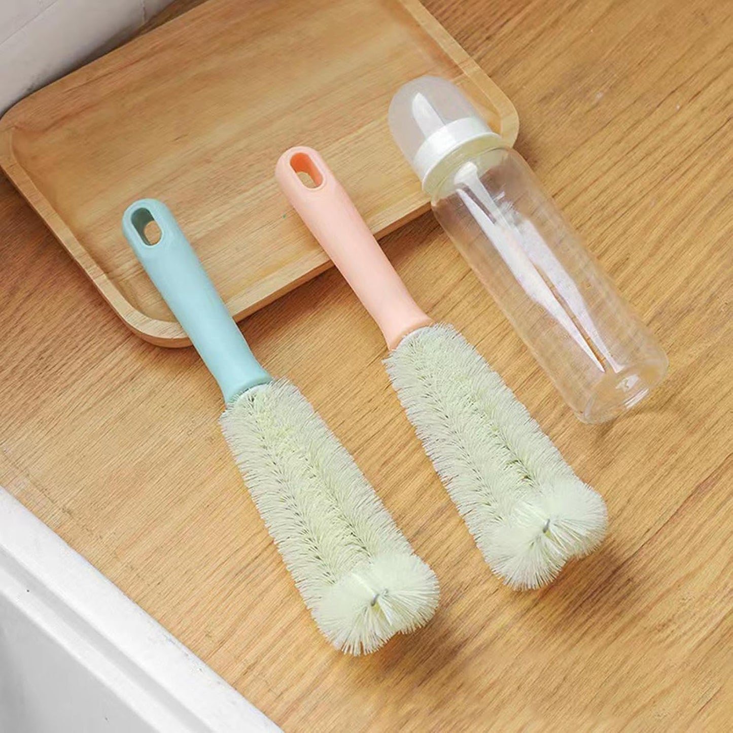 Water Bottle Brush, Short Handle Spiral Cup Brush Cleaner, Multipurpose Portable Scrubber, Compact Non-Scratch Cleaning Tool, Ideal for Tumblers, Glasses, Flasks, Mugs, Containers