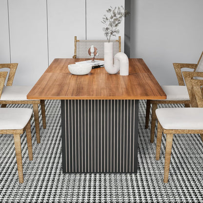 EUNEWR Dining Table, Dining Table, 120 x 80 cm, for 6-10 People, Retro Wood Dining Table for Dining Room, Kitchen, Living Room