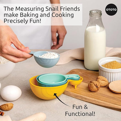 OTOTO Measuring Spoons Set - Teaspoons for Dry & Liquid Ingredients, BPA-free & Dishwasher Safe, Funny Gifts, Baking Accessories, Unique Kitchen Gadgets (Shelly)