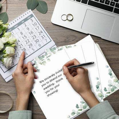 Roowest 150 Sheets Decorative Printer Paper Leaf Greenery Stationery Paper Decorative Printer Paper 8.5 x 11 Inch with Design Elegant Writing Paper for School Writing Home Office Supplies