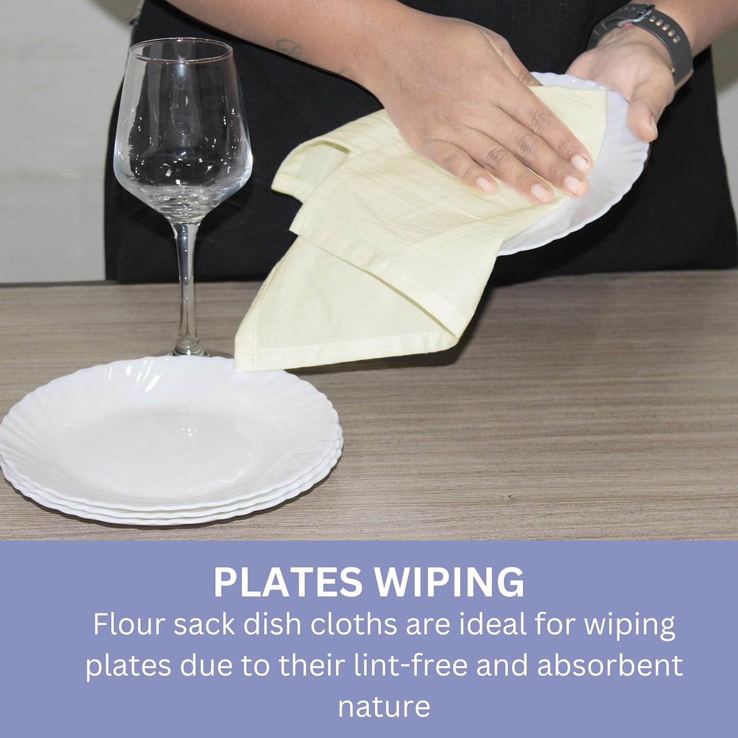 WHITEWRAP Dish Cloths Cotton| Dish Towels Absorbent and Lint Free Flour Sack| Dish Cloths for Kitchen Washing Dishes| Fast Drying Dish Rags| 12 Pack 13"x13" Natural