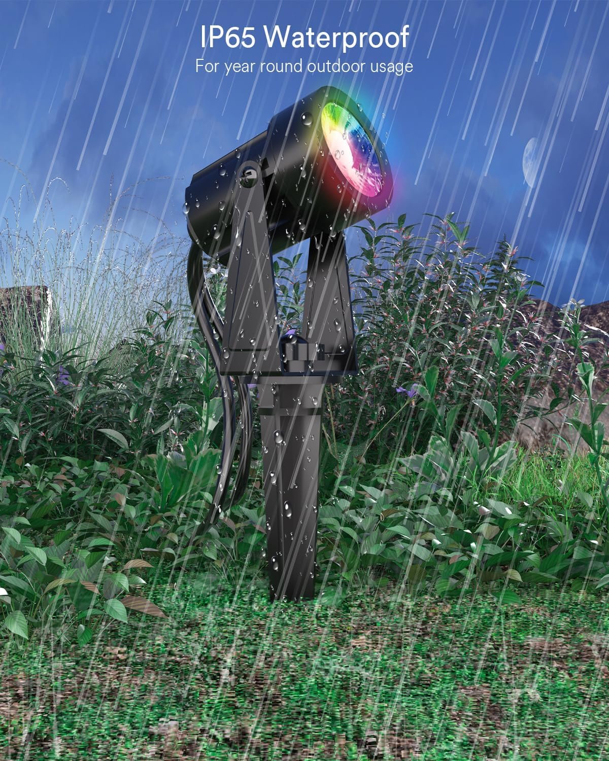 Smart Landscape Spotlights, 6 Pack Wired RGBW Led Accent Outdoor Spot Lights, Waterproof Outside Low Voltage Up Lighting for Yard Garden House