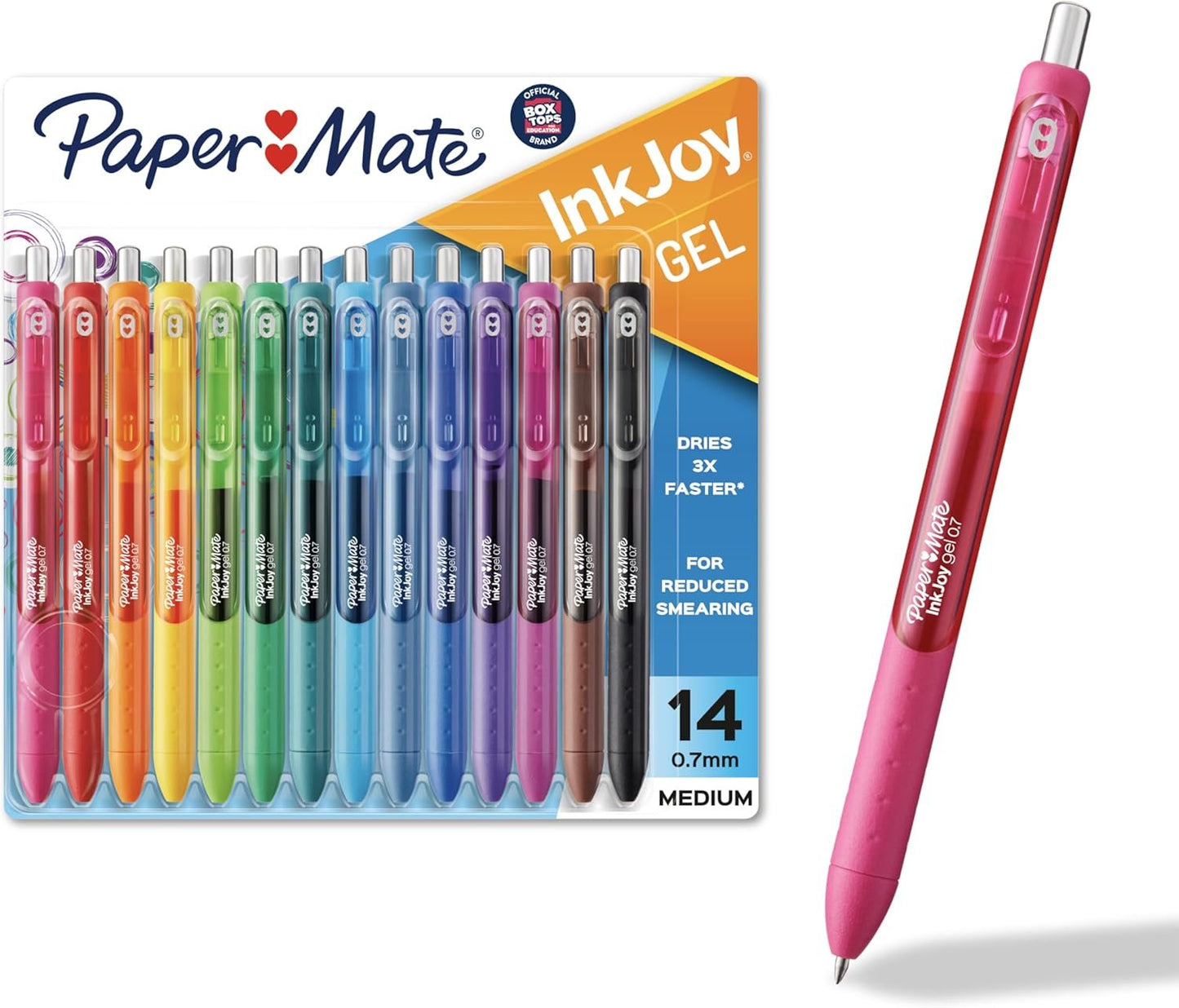 Paper Mate InkJoy Pens, Gel Pens, Medium Point (0.7 mm), Assorted Colours, 14 Count