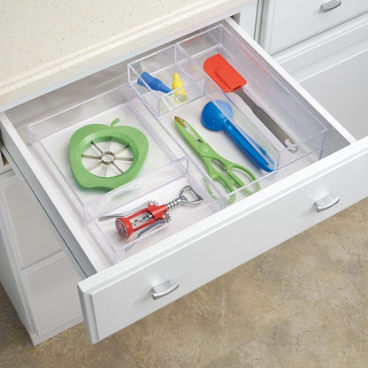 iDesign Clarity Plastic Drawer Organizer, Storage Container for Cosmetics, Makeup, and Accessories on Vanity, Countertop, Bathroom, or Cabinet, 8" x 4" x 2", Clear