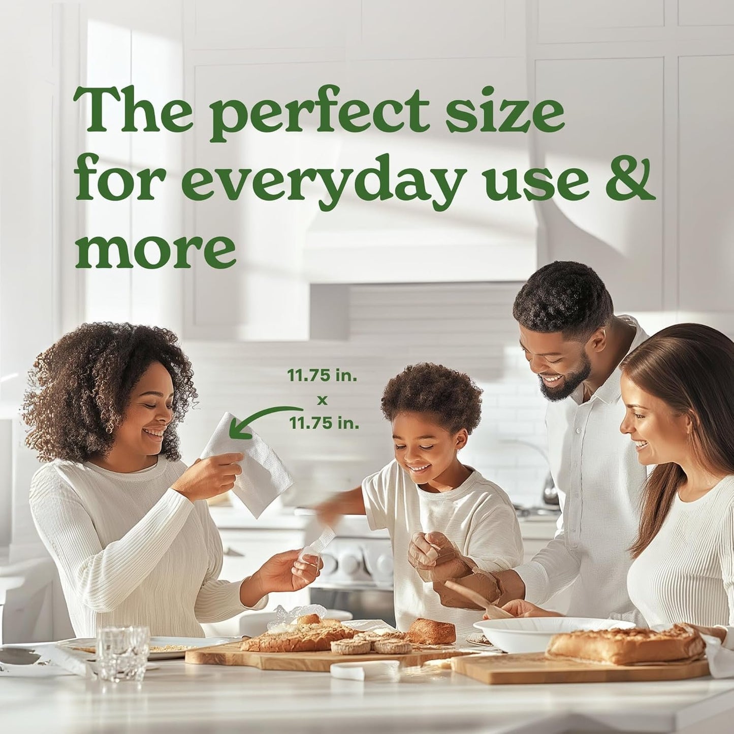 Caboo Tree Free Paper Napkins, 4 Packs of 250, 1000 Total Napkins, Eco Friendly, Sustainable, and Disposable Kitchen Napkins