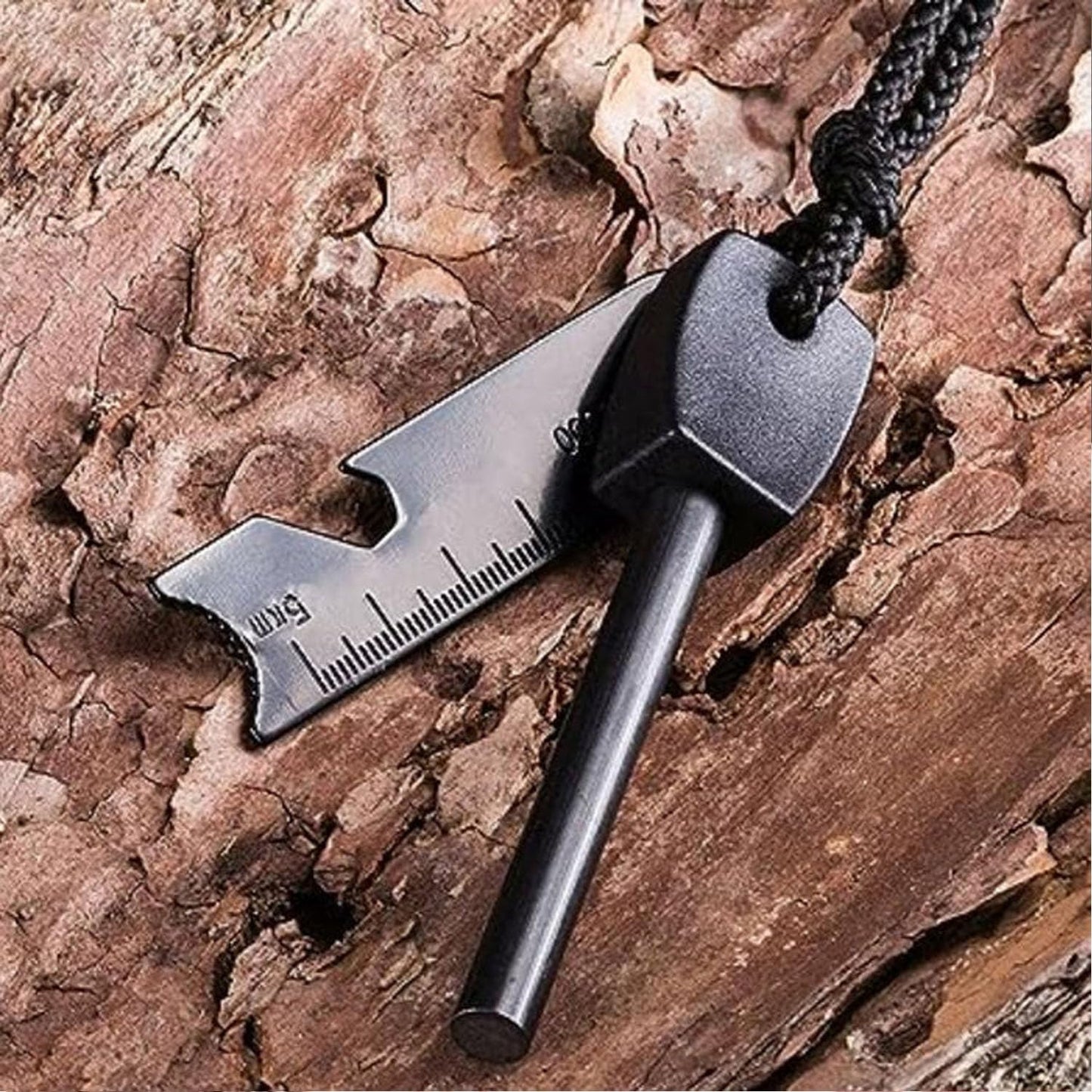 EZONEDEAL Fire Starter Magnesium Flint Rod Stone Fire Starter Lighter Emergency Survival Camping Hiking Survival Igniter with Multi-Tool Striker